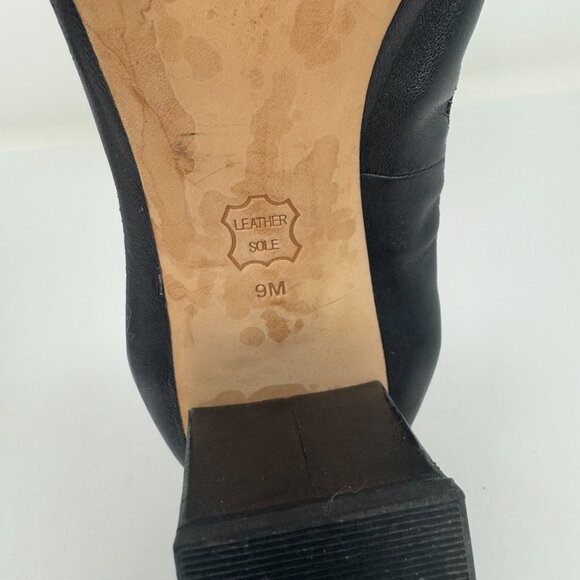 Tory Burch Elsa Black Leather Cap Toe Heels US 9 - Picture 9 of 14
